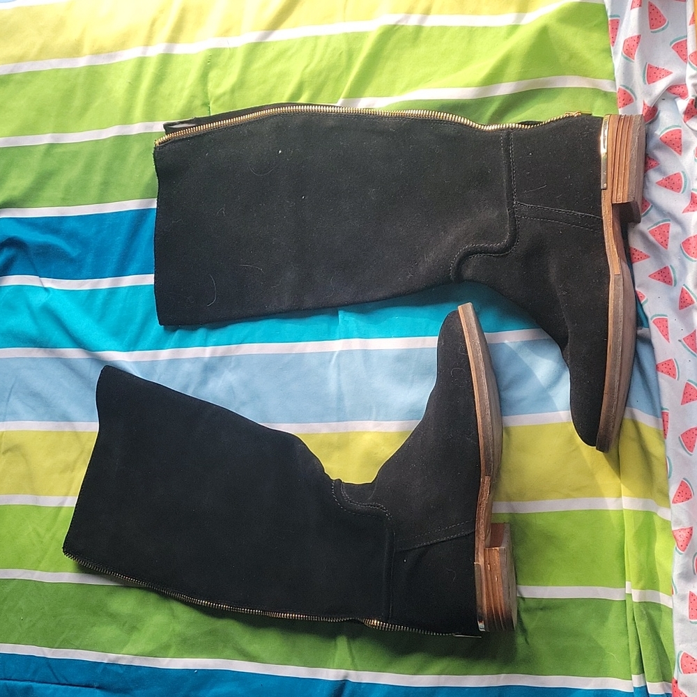 Tall Suede Black Boots